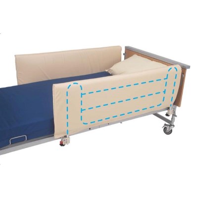 High Sided Cot Bumper - with wipe clean cover closed ends and Hook & Loop 134 x 96cm